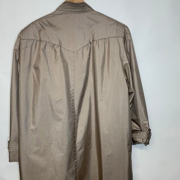 Vintage 80s Taupe Trench Coat ? Rain Jacket Sz 16 Large XL - Picture 5 of 7
